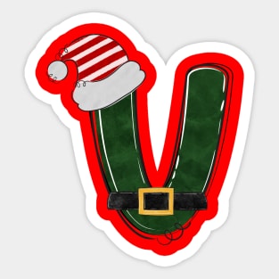 Letter V - Christmas Letter Sticker